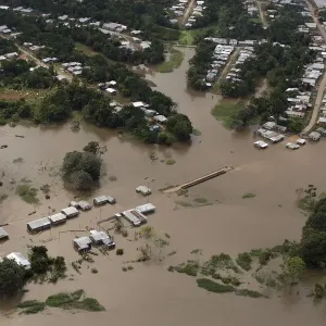 An aerial view shows the town of Tabatinga inundated with floodwaters from the Solimoes An aerial view shows the town of Tabatinga inundated with floodwaters from the Solimoes