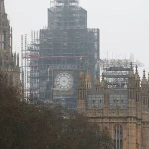 Big Bens clock face is seen after the hands were removed during maintenance Big Bens clock face is seen after the hands were removed during maintenance