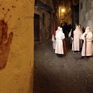 Bloody handprints of penitents called battenti, or beaters