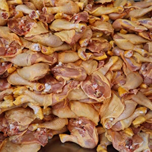 Chicken meat is pictured in a butcher shop in downtown Mexico City