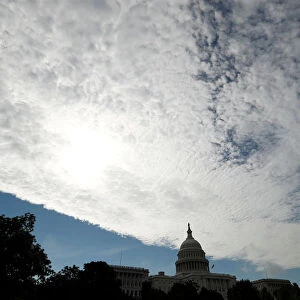 Clouds hang over the Captiol in Washington