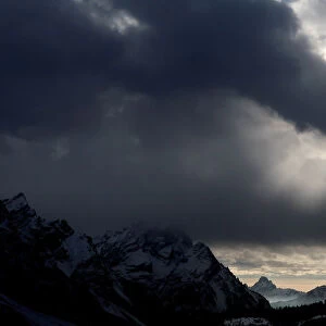 Clouds are seen over the Dolomite mountains around Cortina d Ampezzo