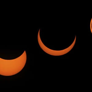 Combination picture shows the phases of an annular solar eclipse as seen from Segovia