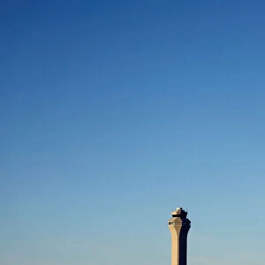 The control tower is shown at the airport in Salt Lake City