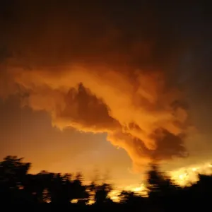 A funnel comes out of a tornadic thunderstorm in Meridian A funnel comes out of a tornadic thunderstorm in Meridian