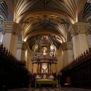 A general view of the inside of Limas Cathedral in downtown Lima