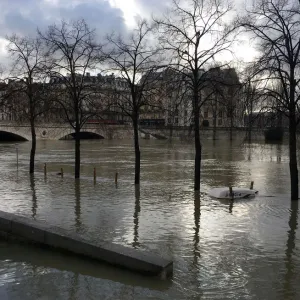 General view of the Seine River that overflows its banks as heavy rains throughout General view of the Seine River that overflows its banks as heavy rains throughout