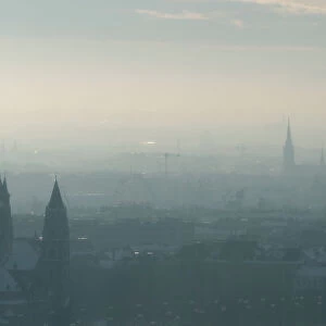 Hazy weather envelops the centre of Vienna