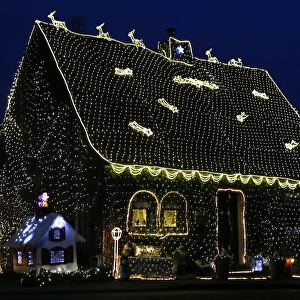 A house in the town of Stolberg near the western German city of Aachen is decorated