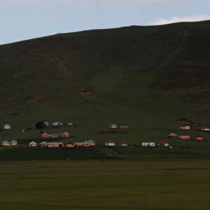 Houses are seen at a village near Mthatha in the Eastern Cape province