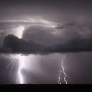 Lightning lights up the night sky over Plainview, Texas Lightning lights up the night sky over Plainview, Texas