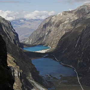 Llanganuco lake, which is filled with glacial meltwater, is seen in Huascaran National