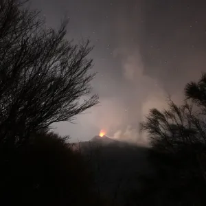 Mount Etna spews volcanic ash during an eruption on the southern Italian island of Sicily