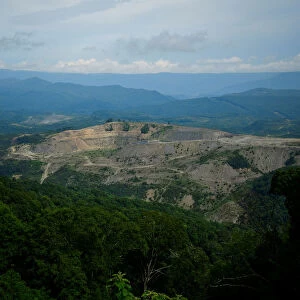 A mountaintop-removal coal mine outside of Appalachia