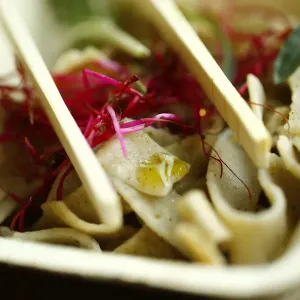 Noodles made of insect protein are pictured at the headquarters of German retailer Metro Noodles made of insect protein are pictured at the headquarters of German retailer Metro
