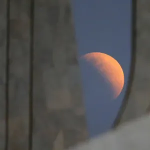A partial lunar eclipse is seen outside the Planalto Palace in Brasilia A partial lunar eclipse is seen outside the Planalto Palace in Brasilia