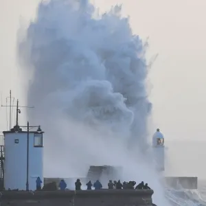 People view large waves and high winds associated with Storm Eleanor as they hit People view large waves and high winds associated with Storm Eleanor as they hit