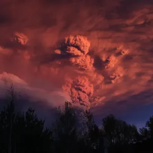 Plume of ash, estimated six miles (10km) high and three mile wide is seen after a Plume of ash, estimated six miles (10km) high and three mile wide is seen after a