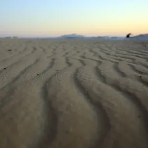 Sands shaped by the wind are seen in the White Desert north of the Farafra Oasis southwest