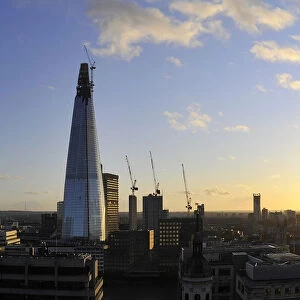 The Shard is seen at dusk in central London