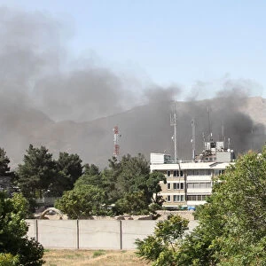 Smoke rises from the site of a blast in Kabul, Afghanistan