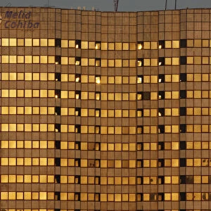 The sun at dawn shines on Havanas five-star Hotel Melia Cohiba