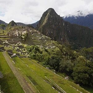 Terraces are seen next to the Inca citadel of Machu Picchu in Cusco
