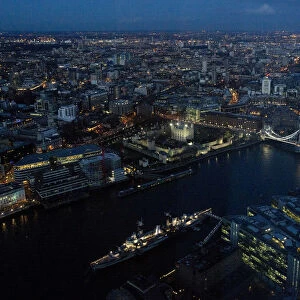 Tower Bridge is pictured from The View gallery at the Shard in London