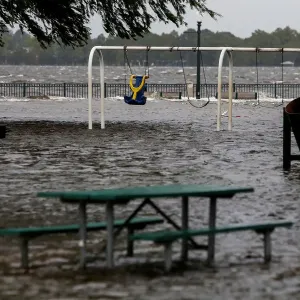 The Union Point Park Complex is seen flooded as the Hurricane Florence comes ashore in The Union Point Park Complex is seen flooded as the Hurricane Florence comes ashore in
