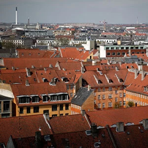 A view of Copenhagen is seen from the top of the Trinitatis Church