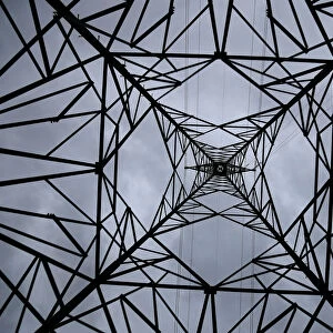 A view of an electrical tower in Santiago