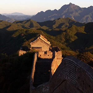 VIEW OF MORNING LIGHT ON THE JIN SHAN SECTION OF THE GREAT WALL ON THE OUTSKIRTS OF BEIJING