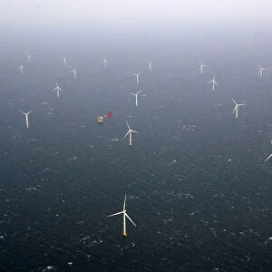 A view of Statoils Dudgeon offshore wind farm near Great Yarmouth