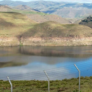 Water levels are seen at the Katse dam in Lesotho