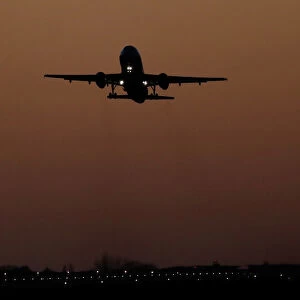 A Wizz Air passenger plane takes off from London Luton Airport, Luton