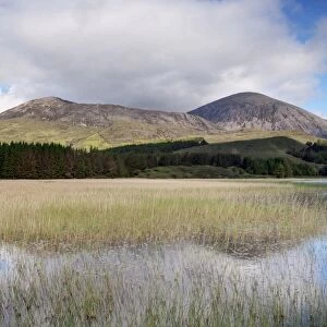 View across freshwater loch, Loch nan Dubrachan, Isle of Skye, Inner Hebrides, Scotland, June