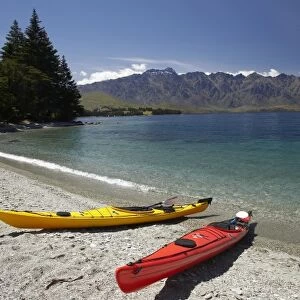 Kayak and The Remarkables, Lake Wakatipu, Queenstown, South Island, New Zealand