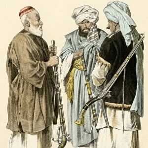 Afghan men in the Khyber Pass, 1800s