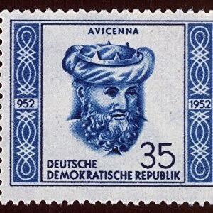 (980-1037). Muslim philosopher and physician. On an East German postage stamp, 1952