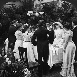 American wedding party, c1904: from a stereograph view