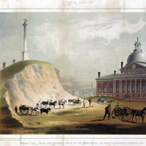 BOSTON: BEACON HILL, 1811. Beacon Hill from the present site of the reservoir