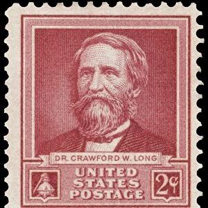 CRAWFORD WILLIAMSON LONG (1815-1878). American surgeon. U. S. commemorative postage stamp, 1940