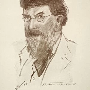 GEORGE WILLIAM RUSSELL (1867-1935). AE. Irish writer. Drawing, c1925, by Kathleen Shackleton