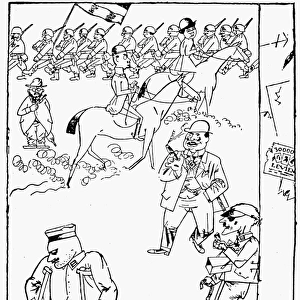 GERMANY: CARTOON, 1921. Postwar Idyll. Satirical drawing, 1921, by George Grosz