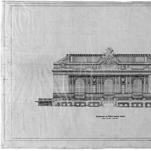 GRAND CENTRAL STATION, 1911. A sketch of Grand Central Station as viewed from 42nd Street