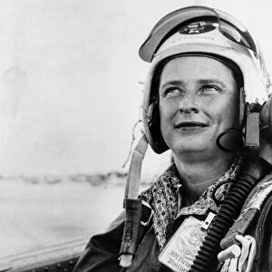 JERRIE COBB (1931- ). American aviator. Photographed in US Air Force flight gear, 1960