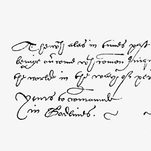 JOHN KNOX (1505-1572). Scottish reformer, writer, and statesman. Autograph signature