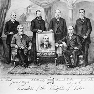 KNIGHTS OF LABOR, 1886. Founders of the Knights of Labor. Lithograph, 1886