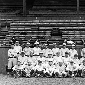 NEW YORK YANKEES, c1921. The New York Yankees baseball team, with Babe Ruth in the center, photographed at the stadium in New Orleans, c1921