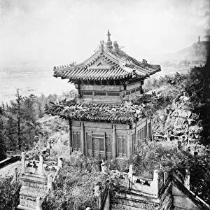 PEKING: BRONZE TEMPLE. Temple made of bronze, with a marble foundation, on the